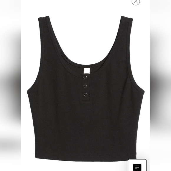 BP Nordstrom Tops 2x Black Bp Nordstrom Henley Crop Tank Top Poshmark